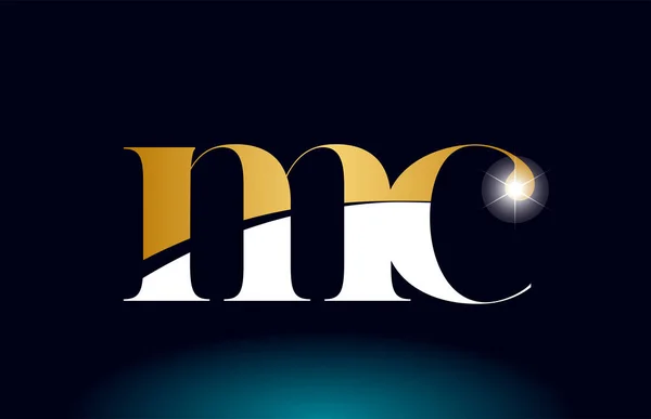 黄金金色字母字母 mc m c 徽标组合公司图标 — 图库矢量图片