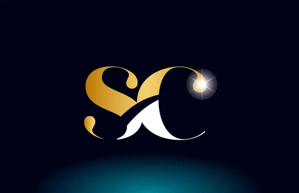 Altın alfabe harf sc s c logo kombinasyonu şirket simgesi — Stok Vektör
