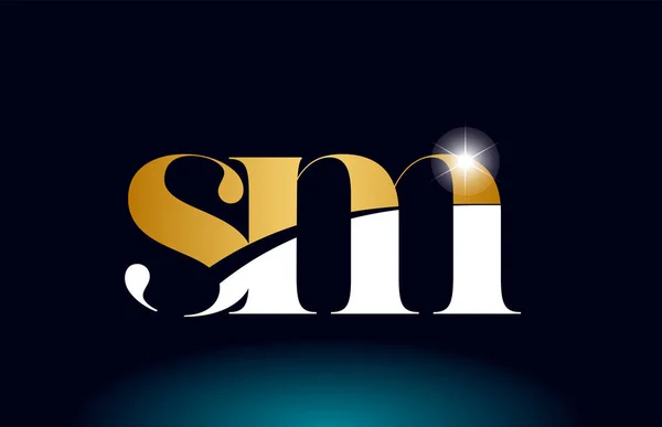 Золотой алфавит буква sm с логотипом компании — стоковый вектор