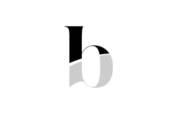 Alfabet letter b zwart-wit logo pictogram ontwerp — Stockvector