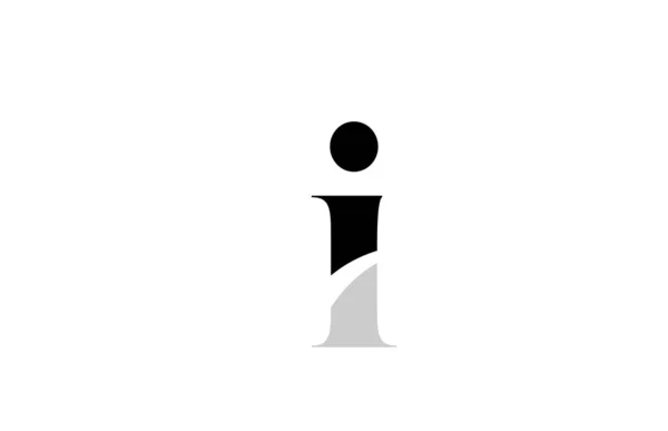 Αλφάβητο γράμμα i μαύρο και λευκό λογότυπο σχεδίαση εικονιδίου — Διανυσματικό Αρχείο