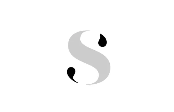 Alphabet Buchstabe s schwarz und weiß Logo-Symbol-Design — Stockvektor