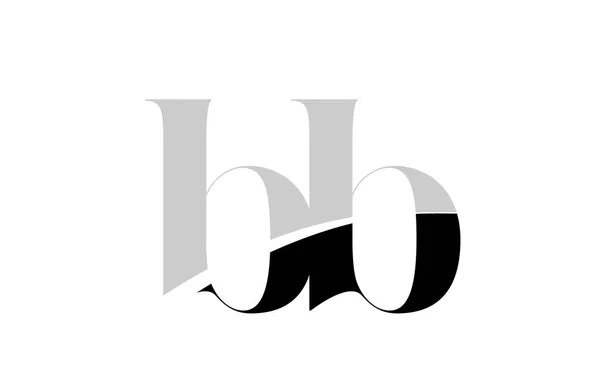 Alfabe harfi bb b b siyah beyaz logo simgesi tasarımı — Stok Vektör