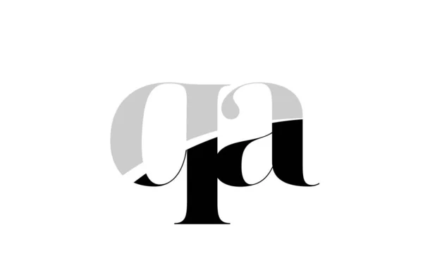 Alphabet Buchstabe qa q ein schwarz-weißes Logo-Symbol-Design — Stockvektor