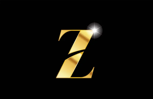 Alfabet letter z gouden gouden metalen metallic logo pictogram ontwerp — Stockvector