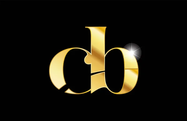 ABC-levél CB c b arany Golden fém fém logo ikon Dezső — Stock Vector