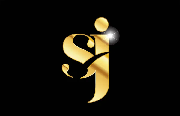 Αλφάβητο γράμμα is j χρυσό χρυσαφί μέταλλο μεταλλικό λογότυπο σύμβολο Desi — Διανυσματικό Αρχείο
