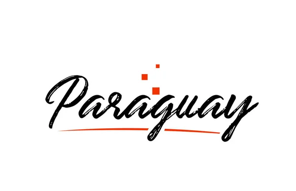 Paraguay tipografía país palabra texto para logo icono diseño — Archivo Imágenes Vectoriales