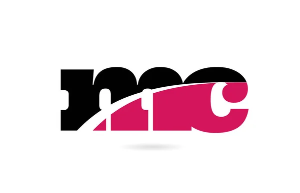 Mc m c pink and black alphabet letter combination logo icon desi — Stock Vector