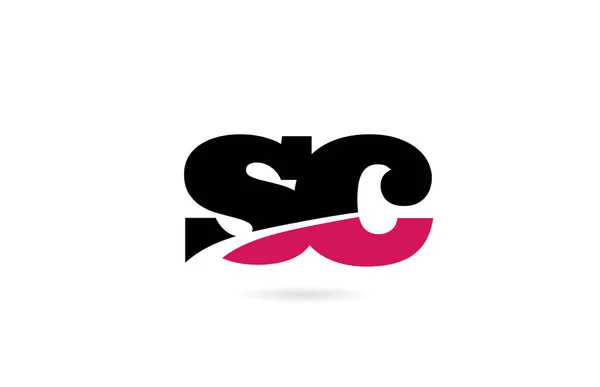 Sc s c 粉红色和黑色字母字母组合徽标图标 desi — 图库矢量图片