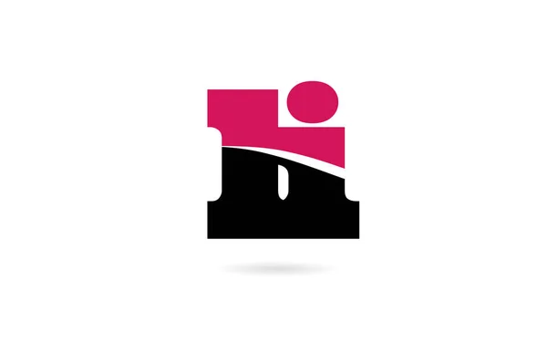 Li l i pembe ve siyah alfabe harf kombinasyonu logo simgesi desi — Stok Vektör