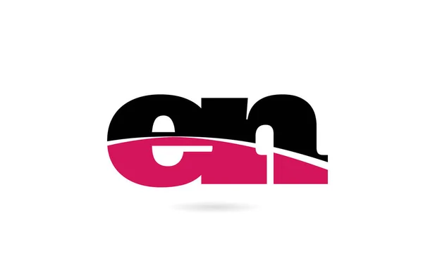 Nl e n roze en zwart alfabet letter combinatie logo pictogram Desi — Stockvector