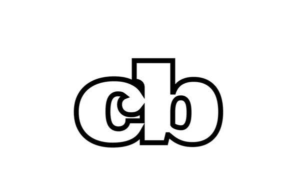 Connectée cb c b lettre alphabet noir et blanc combinaison log — Image vectorielle