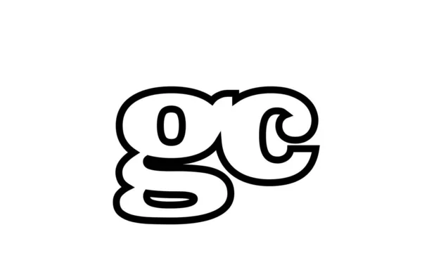 连接 gc g c 黑白字母字母组合日志 — 图库矢量图片