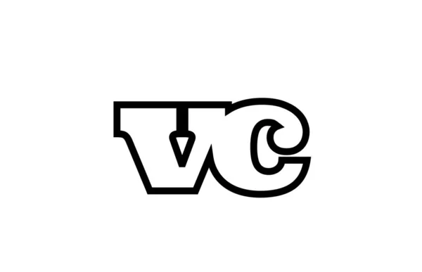 连接 vc v c 黑白字母字母组合日志 — 图库矢量图片