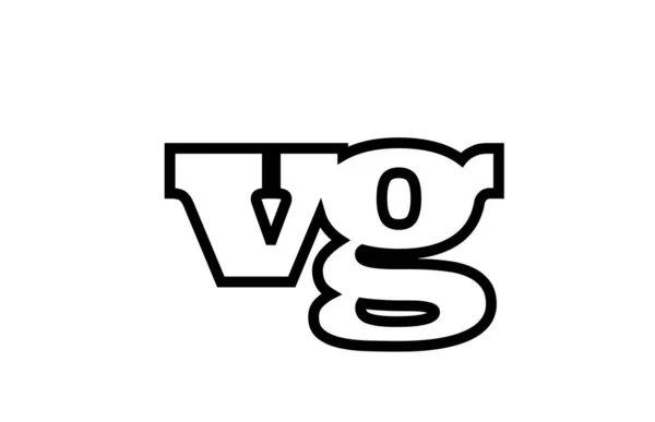 연결된 VG V G 흑백 알파벳 문자 조합 로그 — 스톡 벡터