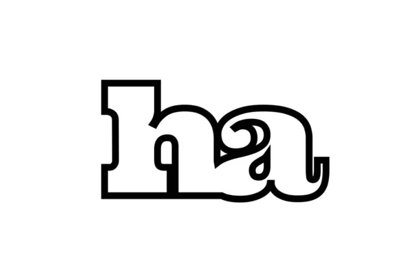 Conectado ha h un registro de combinación de letras de alfabeto blanco y negro — Vector de stock