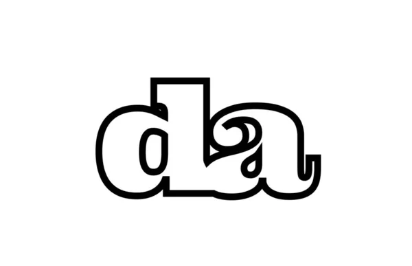 Conectado da d um log combinação letra alfabeto preto e branco —  Vetores de Stock
