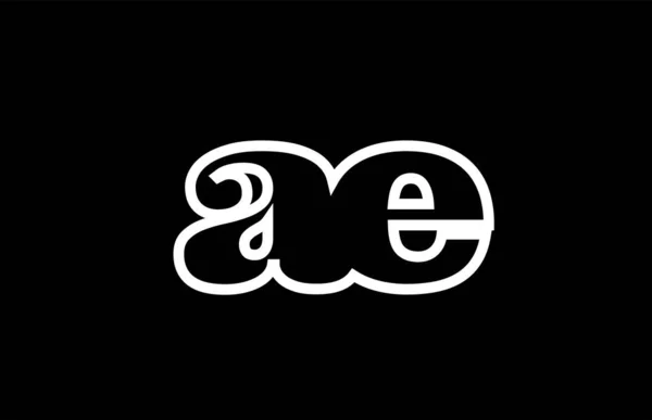 Kapcsolódó AE a e betű fekete-fehér ABC betű összeállítás fatörzs — Stock Vector