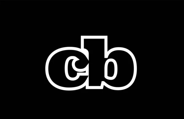 Conexión cb c b alfabeto blanco y negro combinación de letras log — Vector de stock
