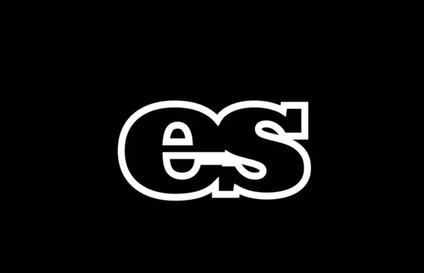 Połączone es e s czarno-biały alfabet kombinacji liter — Wektor stockowy