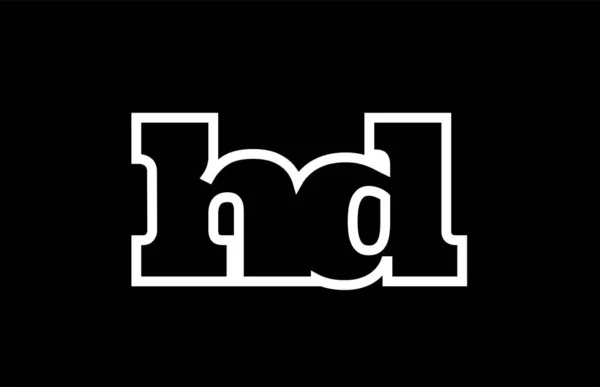 Verbonden HD h d zwart-wit alfabet letter combinatie log — Stockvector