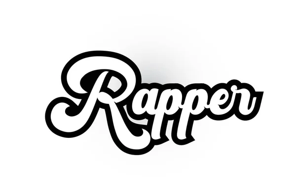 Preto e branco Rapper mão escrita palavra texto para log tipografia —  Vetores de Stock