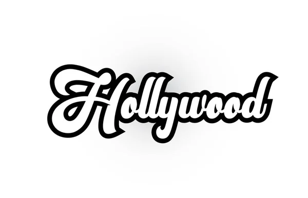 Czarno-białe Hollywood ręcznie napisane słowo tekst dla typografii — Wektor stockowy