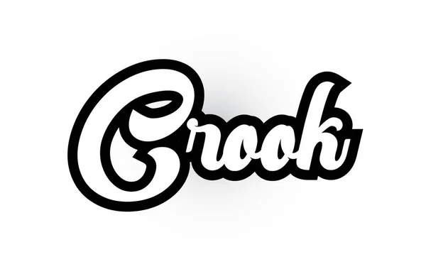 Crook texto escrito a mano para tipografía logo — Archivo Imágenes Vectoriales