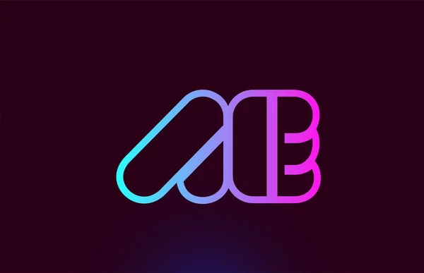 AE A E ligne rose lettre alphabet combinaison logo icône design — Image vectorielle