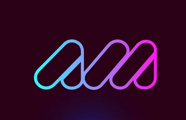 AM A M ligne rose lettre alphabet combinaison logo icône design — Image vectorielle