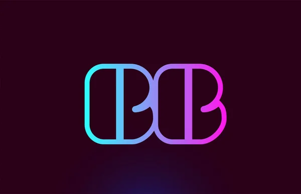 BB B B ligne rose lettre alphabet combinaison logo icône design — Image vectorielle