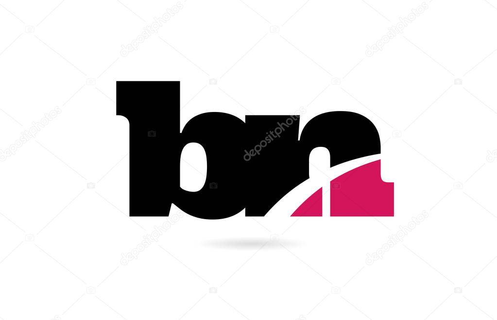 Bn b n pink and black alphabet letter combination suitable as a logo icon design for a company or business