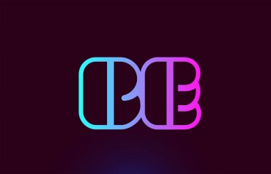Be B E pembe çizgi alfabe harf kombinasyonu logo simge tasarımı