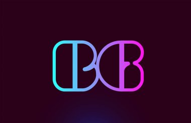 Bg B G pembe çizgi alfabe harf kombinasyonu logo simge tasarımı