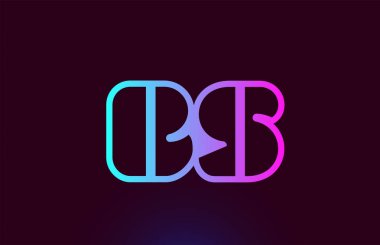 Bs B S pembe çizgi alfabe harf kombinasyonu logo simge tasarımı