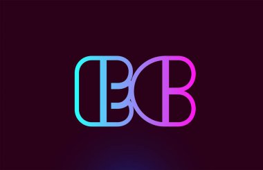 Ec E C pembe çizgi alfabe harf kombinasyonu logo simge tasarımı