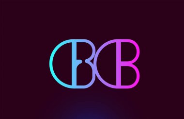GC G C pink line alphabet letter combination logo icon design