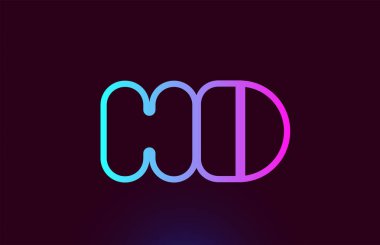 Hd H D pembe çizgi alfabe harf kombinasyonu logo simge tasarımı