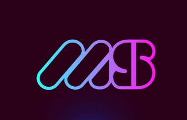 Ms M S pembe çizgi alfabe harf kombinasyonu logo simge tasarımı