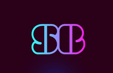 Sb S B pembe çizgi alfabe harf kombinasyonu logo simge tasarımı