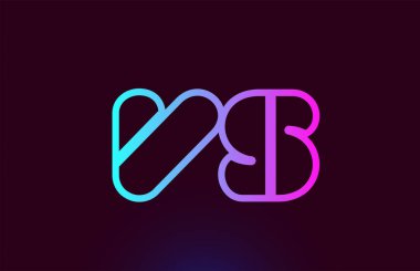 Vs V S pembe çizgi alfabe harf kombinasyonu logo simge tasarımı