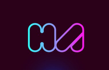 Ha H A pembe çizgi alfabe harf kombinasyonu logo simge tasarımı