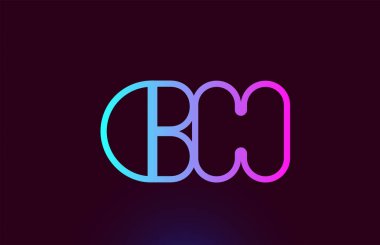 Ch C H pembe çizgi alfabe harf kombinasyonu logo simge tasarımı