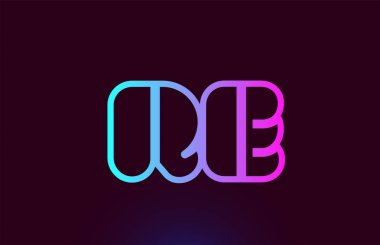 Re R E pembe çizgi alfabe harf kombinasyonu logo simge tasarımı