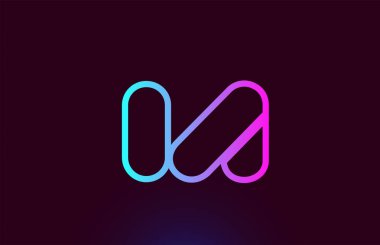Ia I Pembe çizgi alfabe harf kombinasyonu logo simge tasarımı