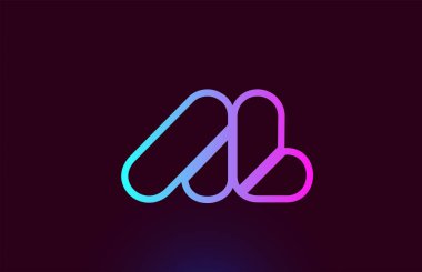 Al A L pembe çizgi alfabe harf kombinasyonu logo simge tasarımı