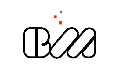 Bm B M siyah beyaz kırmızı alfabe harf kombinasyonu logo simgesi des