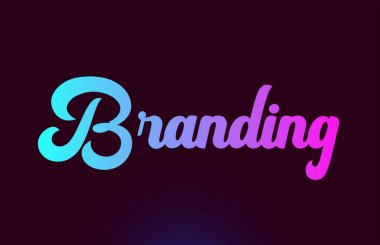 Tipografi için pembe kelime metin logosu simge tasarımı markalaşma