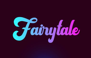 Tipografi için fairytale pembe kelime metin logosu simge tasarımı